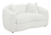 Upholstered tight back loveseat in white faux sheepskin by Coaster additional picture 7