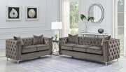 Tufted tuxedo arms sofa in urban bronze fabric by Coaster additional picture 2