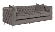 Tufted tuxedo arms sofa in urban bronze fabric by Coaster additional picture 3
