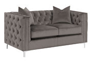 Tufted tuxedo arms loveseat in urban bronze fabric by Coaster additional picture 3