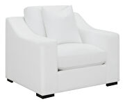 Upholstered sloped arms chair white by Coaster additional picture 2
