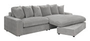 Upholstered reversible sectional in fog knitted velvet by Coaster additional picture 2