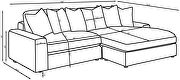 Upholstered reversible sectional in fog knitted velvet by Coaster additional picture 3