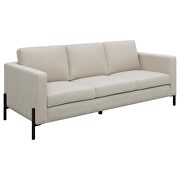 Upholstered track arms sofa in oatmeal herringbone fabric by Coaster additional picture 11