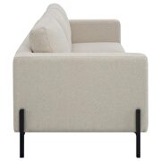 Upholstered track arms sofa in oatmeal herringbone fabric by Coaster additional picture 5