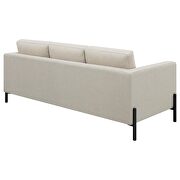 Upholstered track arms sofa in oatmeal herringbone fabric by Coaster additional picture 6