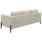 Upholstered track arms sofa in oatmeal herringbone fabric by Coaster additional picture 7