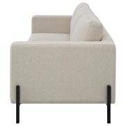 Upholstered track arms sofa in oatmeal herringbone fabric by Coaster additional picture 8
