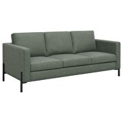 Upholstered track arms sofa in sage herringbone fabric by Coaster additional picture 11