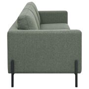 Upholstered track arms sofa in sage herringbone fabric by Coaster additional picture 5