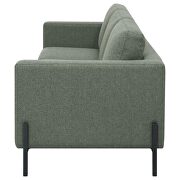 Upholstered track arms sofa in sage herringbone fabric by Coaster additional picture 8