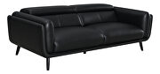 Track arms sofa with tapered legs in black leatherette by Coaster additional picture 5