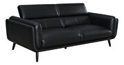 Track arms sofa with tapered legs in black leatherette by Coaster additional picture 6