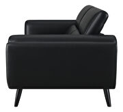Track arms sofa with tapered legs in black leatherette by Coaster additional picture 8