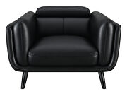 Track arms sofa with tapered legs in black leatherette by Coaster additional picture 10