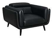 Track arms chair with tapered legs in black leatherette by Coaster additional picture 3