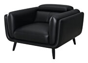 Track arms chair with tapered legs in black leatherette by Coaster additional picture 5