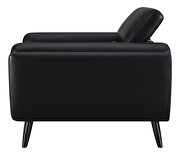 Track arms chair with tapered legs in black leatherette by Coaster additional picture 6