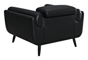 Track arms chair with tapered legs in black leatherette by Coaster additional picture 7