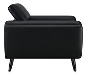 Track arms chair with tapered legs in black leatherette by Coaster additional picture 8