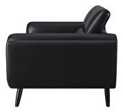 Track arms loveseat with tapered legs in black leatherette by Coaster additional picture 5