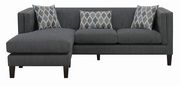 Dusty blue nubby houndstooth sectional sofa by Coaster additional picture 9