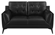 Black performance breathable leatherette upholstery loveseat by Coaster additional picture 8