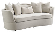 Beige chenille upholstery kidney-shaped base sofa by Coaster additional picture 11