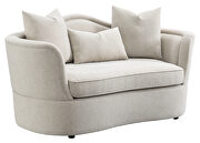 Beige chenille upholstery kidney-shaped base sofa by Coaster additional picture 12