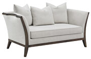 Beige linen-like fabric upholstery with coffee finish wood trim sofa by Coaster additional picture 7