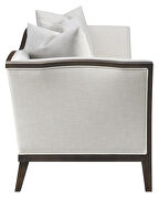 Beige linen-like fabric upholstery with coffee finish wood trim sofa by Coaster additional picture 9