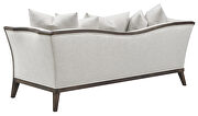Beige linen-like fabric upholstery with coffee finish wood trim sofa by Coaster additional picture 10