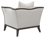 Beige linen-like fabric upholstery with coffee finish wood chair by Coaster additional picture 2