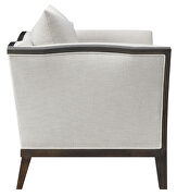 Beige linen-like fabric upholstery with coffee finish wood chair by Coaster additional picture 3