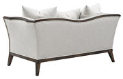 Beige linen-like fabric upholstery with coffee finish wood loveseat by Coaster additional picture 2