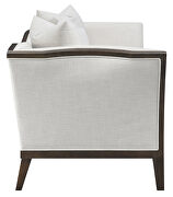 Beige linen-like fabric upholstery with coffee finish wood loveseat by Coaster additional picture 3