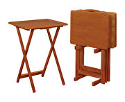 Brown tray table set with stand by Coaster additional picture 2