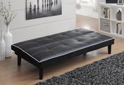 Black leatherette sofa bed additional photo 2 of 1