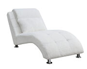 White faux fur chaise by Coaster additional picture 2