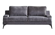 Upholstered in plush textured printed velvet sofa additional photo 2 of 5