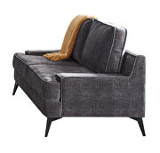 Upholstered in plush textured printed velvet sofa additional photo 3 of 5