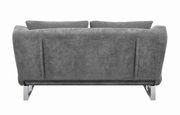 Velvet gray fabric sofa bed w/ chrome legs by Coaster additional picture 2