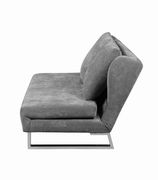 Velvet gray fabric sofa bed w/ chrome legs by Coaster additional picture 4