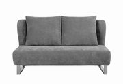 Velvet gray fabric sofa bed w/ chrome legs by Coaster additional picture 6