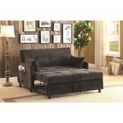 Dark brown twill fabric sleeper / sofa bed by Coaster additional picture 2