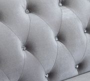 Glamourous silver velvet sofa w/ crystal tufts by Coaster additional picture 8