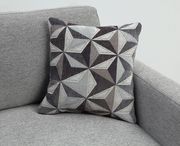 Gray flat weave fabric contemporary loveseat additional photo 4 of 3
