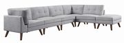Linen-like gray fabric modular 6pcs sectional by Coaster additional picture 6