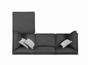 Linen blend fabric gray contemporary modular sectional additional photo 2 of 13