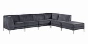 Contemporary glam style dark gray velvet modular sectional by Coaster additional picture 12